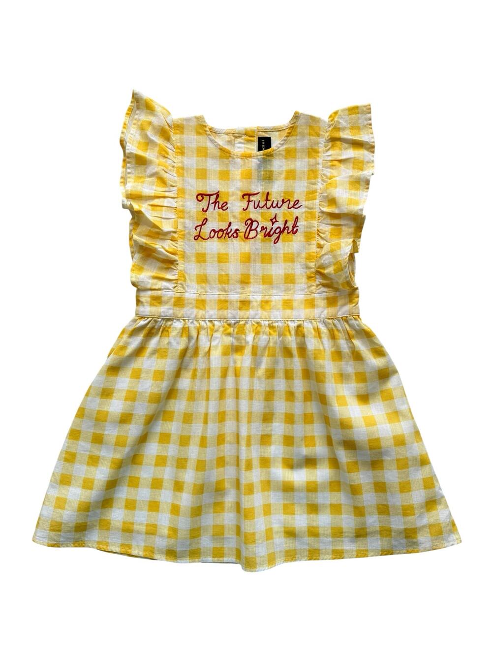 Mini Rodini Embroidered Gingham Dress Size 5-7y
